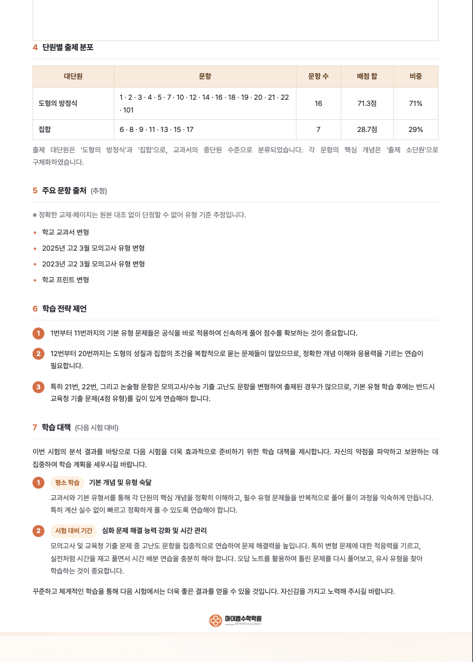 소하고등학교 1학년 기출분석 3