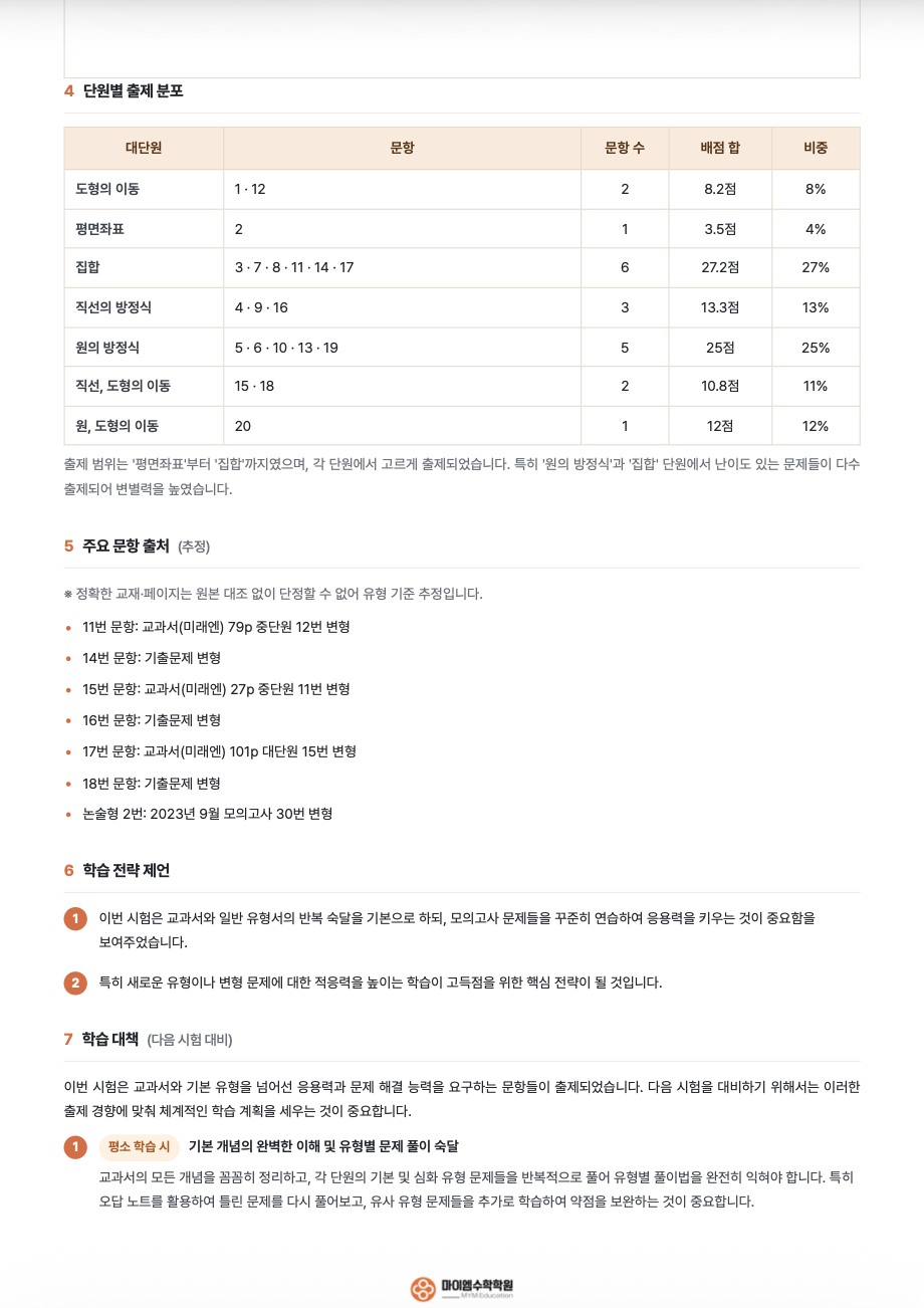광문고등학교 1학년 기출분석 3